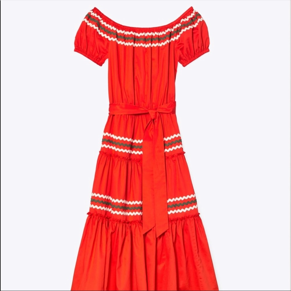 Tory Burch Embellished Red Dress